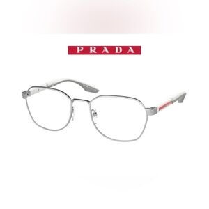 Prada Linea Rossa Sport PS 53NV Eyeglasses Frames 1AP1O1 Matte Silver